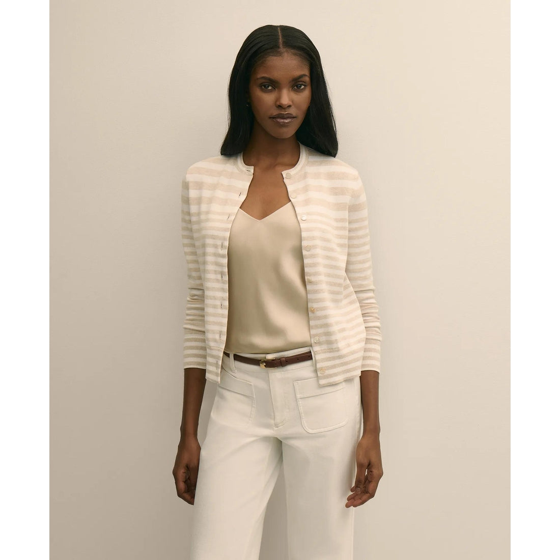 Supima Cotton Variegated Stripe Cardigan