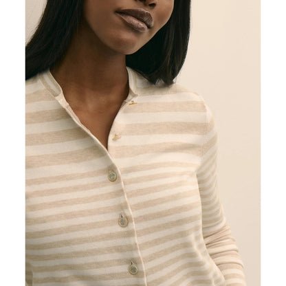 Supima Cotton Variegated Stripe Cardigan