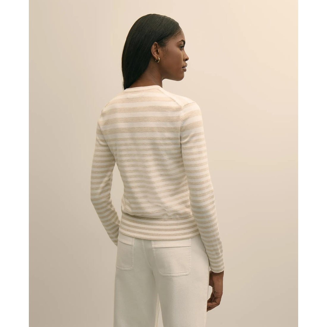 Supima Cotton Variegated Stripe Cardigan