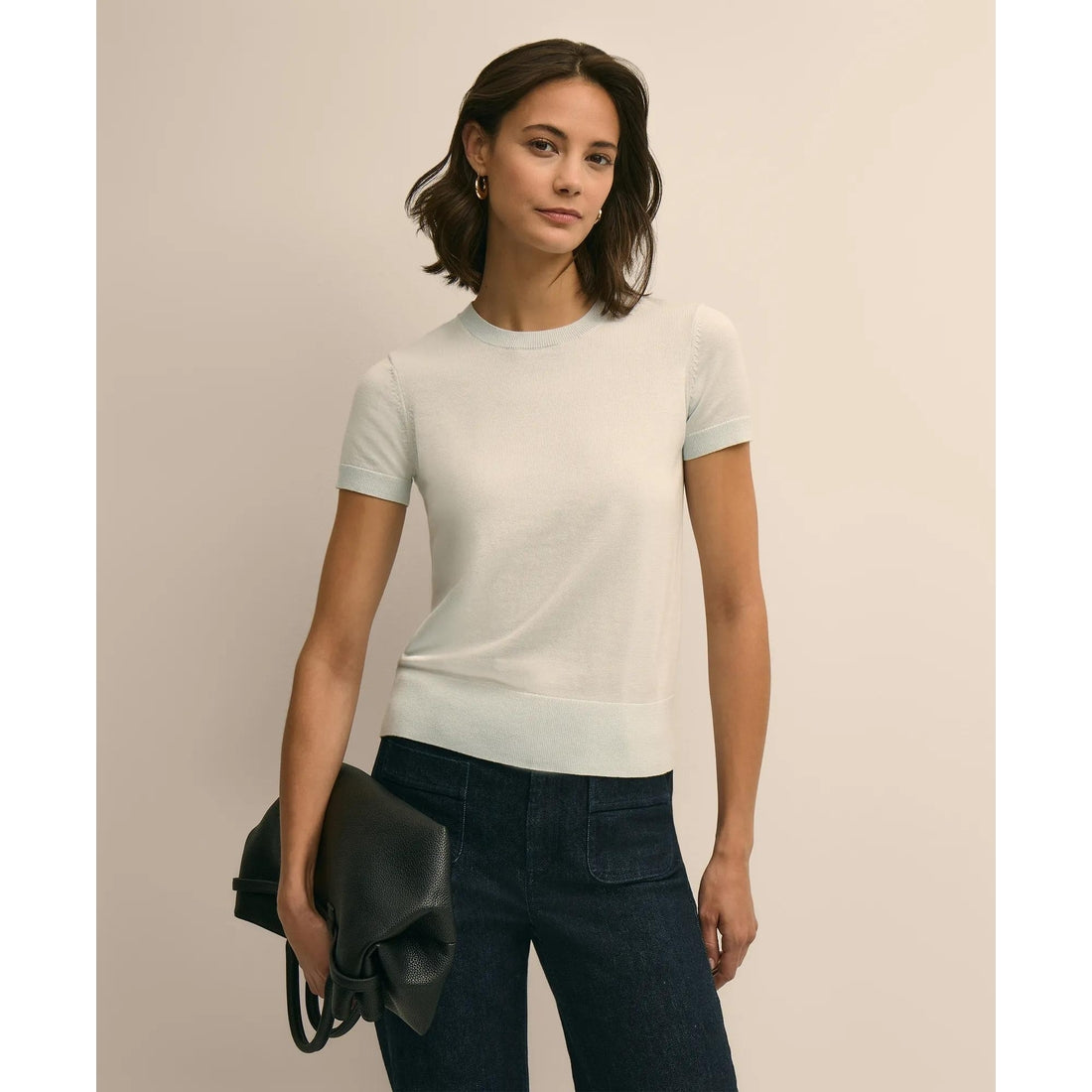 Supima Cotton Short-Sleeve Shell Sweater