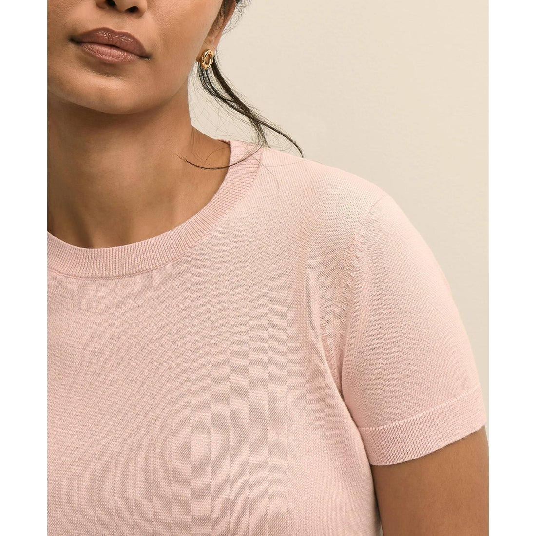 Supima Cotton Short-Sleeve Shell Sweater