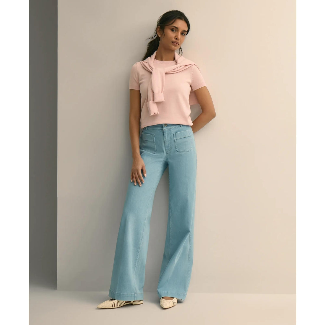 Supima Cotton Short-Sleeve Shell Sweater