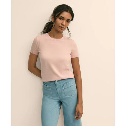 Supima Cotton Short-Sleeve Shell Sweater