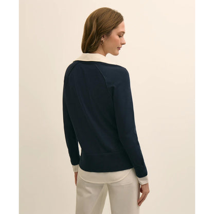 Supima Cotton Layered Sweater-Shirt