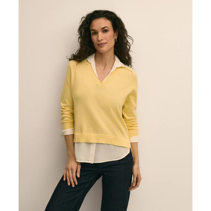 Supima Cotton Layered Sweater-Shirt
