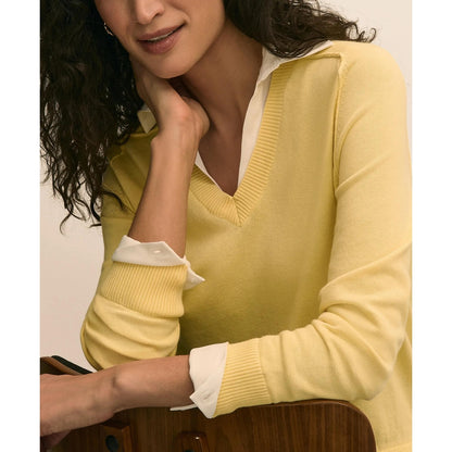 Supima Cotton Layered Sweater-Shirt