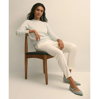 Supima Cotton Cable Crewneck Sweater