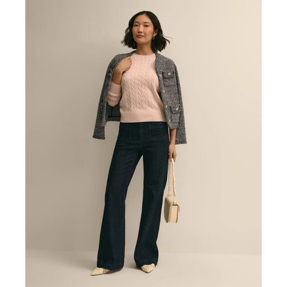 Supima Cotton Cable Crewneck Sweater