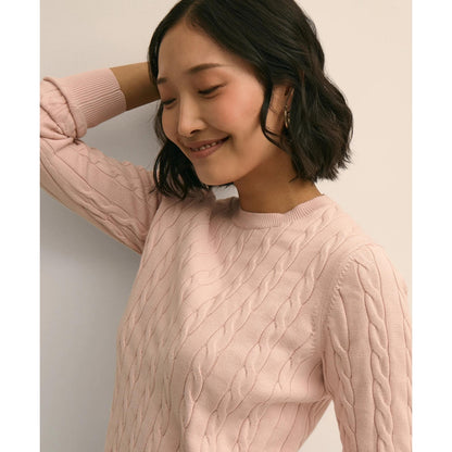 Supima Cotton Cable Crewneck Sweater