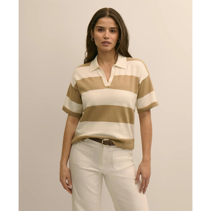 Supima Cotton Short-Sleeve Rugby Polo Sweater