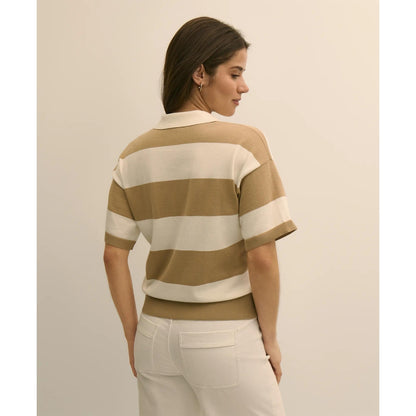Supima Cotton Short-Sleeve Rugby Polo Sweater