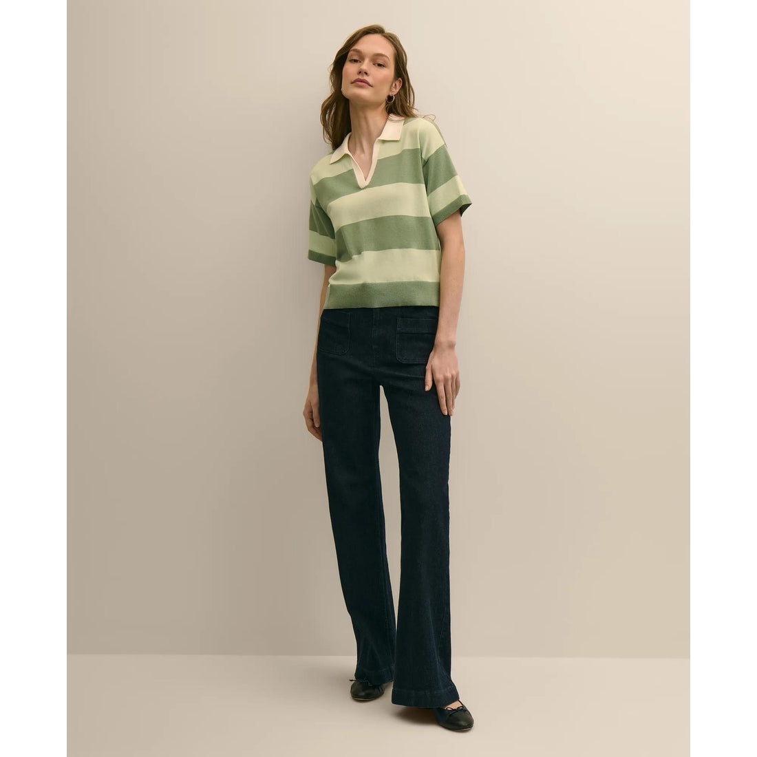 Supima Cotton Short-Sleeve Rugby Polo Sweater
