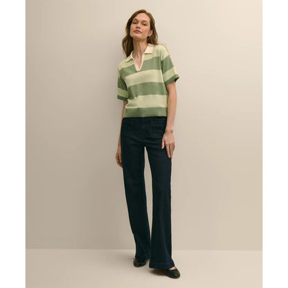 Supima Cotton Short-Sleeve Rugby Polo Sweater