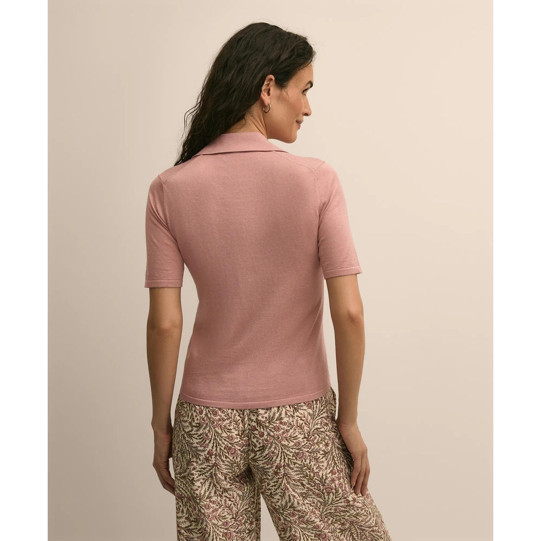 Silk-Cotton Polo Sweater
