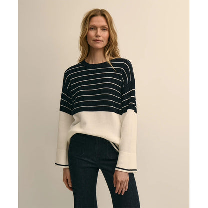 Cotton Oversized Mariner Stripe Sweater