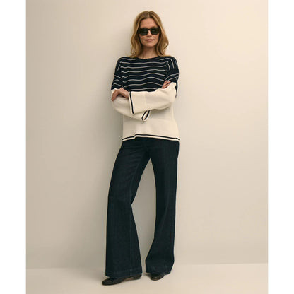 Cotton Oversized Mariner Stripe Sweater