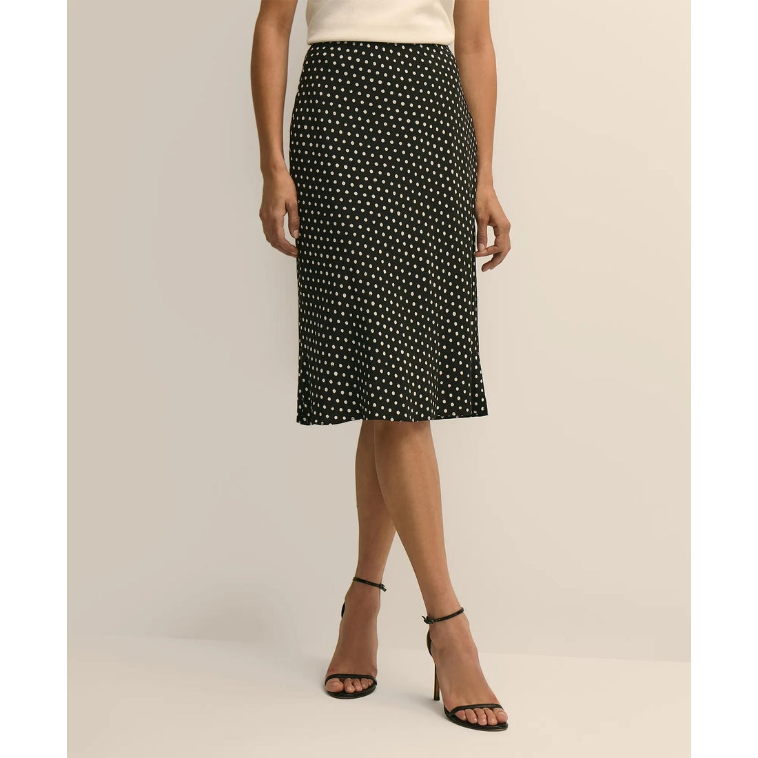 Dot-Print Slip Skirt