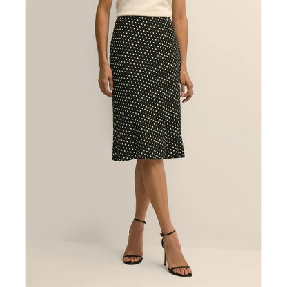 Dot-Print Slip Skirt