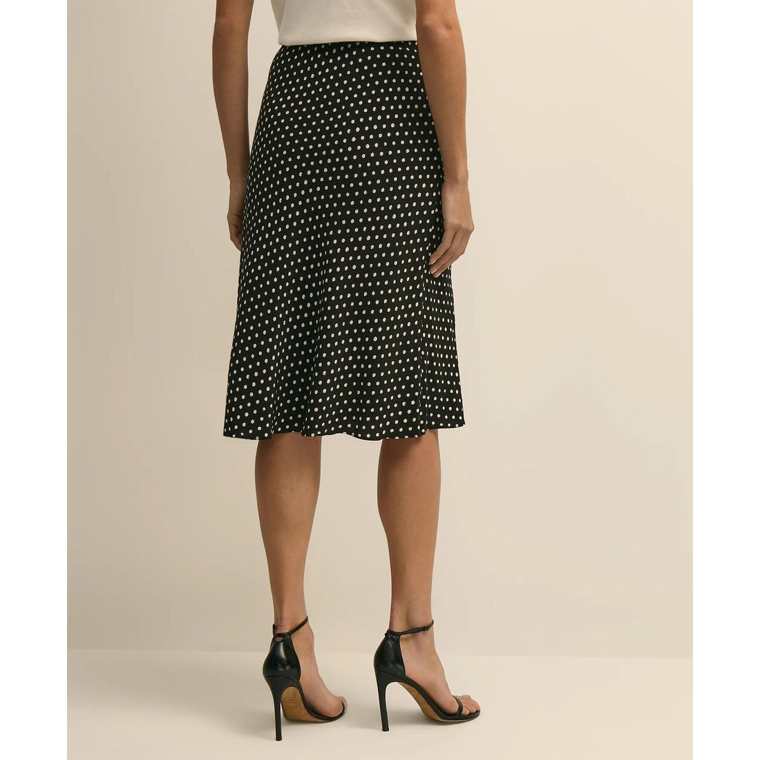 Dot-Print Slip Skirt
