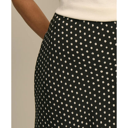 Dot-Print Slip Skirt