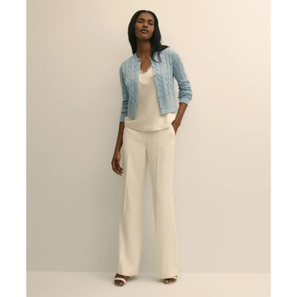 Supima Cotton Cropped Cable Cardigan