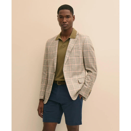 Classic Fit Cotton-Silk-Linen Gingham 1818 Sport Coat