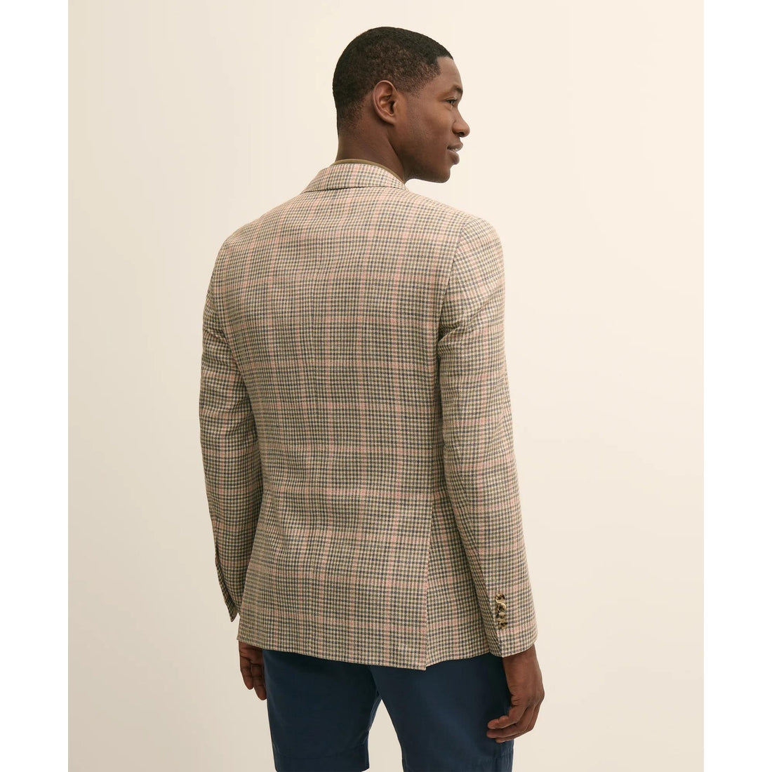 Classic Fit Cotton-Silk-Linen Gingham 1818 Sport Coat