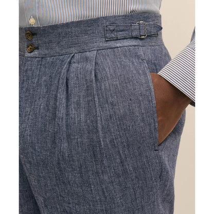 Classic Fit Linen Twill Suit Pants