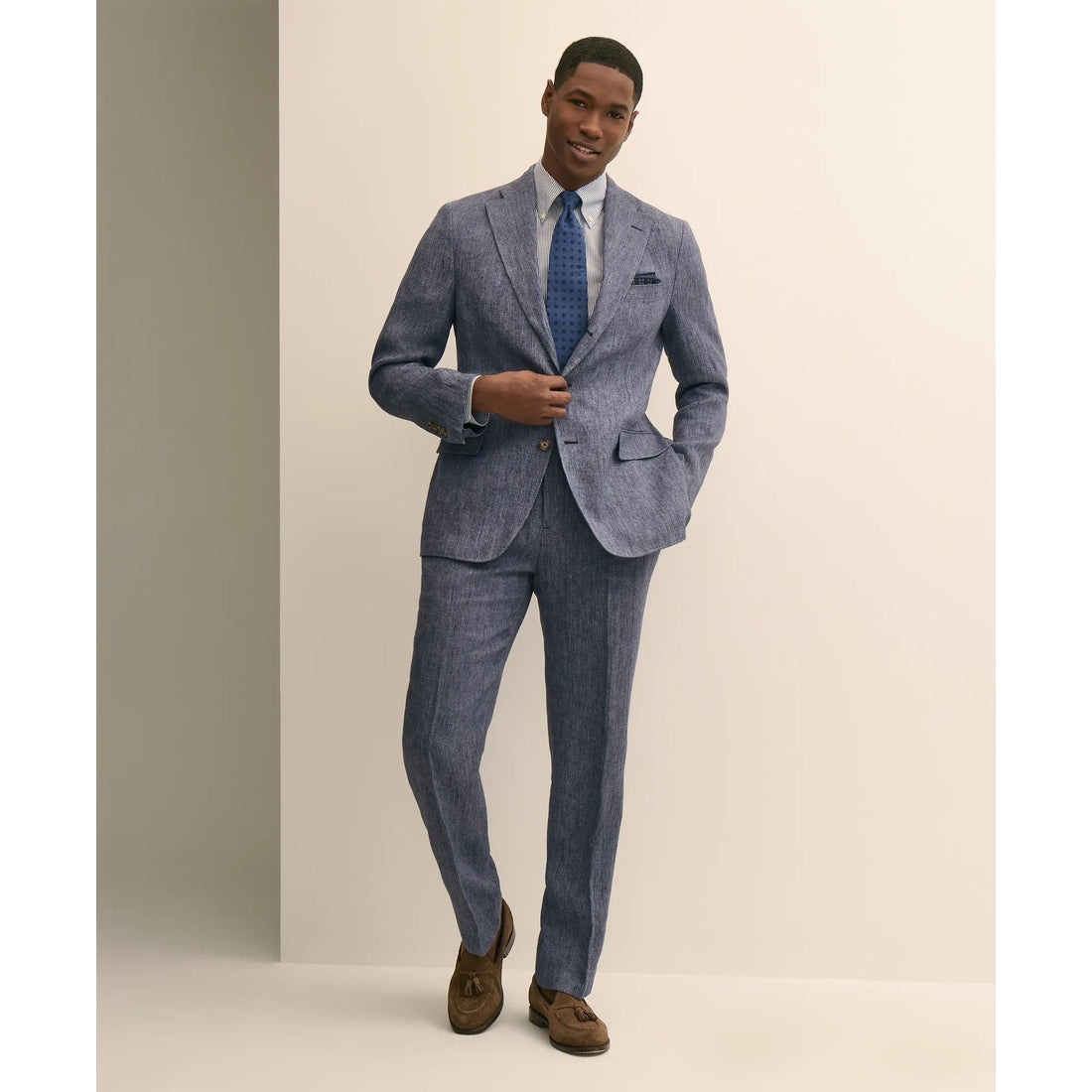 Classic Fit Linen Twill Suit Pants