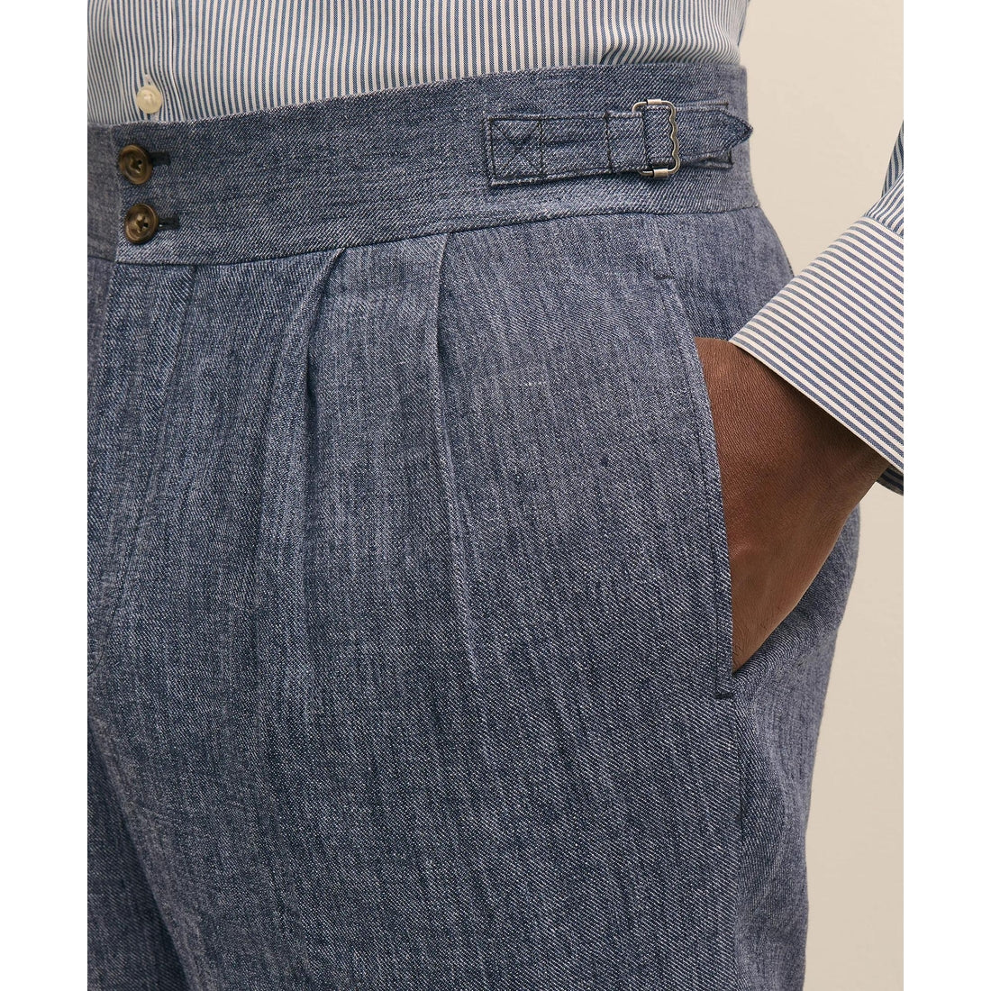 Classic Fit Linen Twill Suit Pants