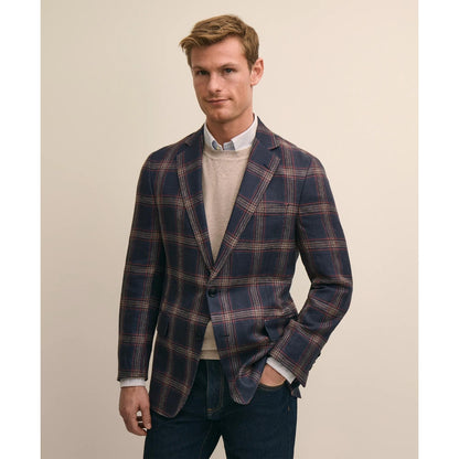 Classic Fit Linen-Silk-Cotton Check 1818 Sport Coat