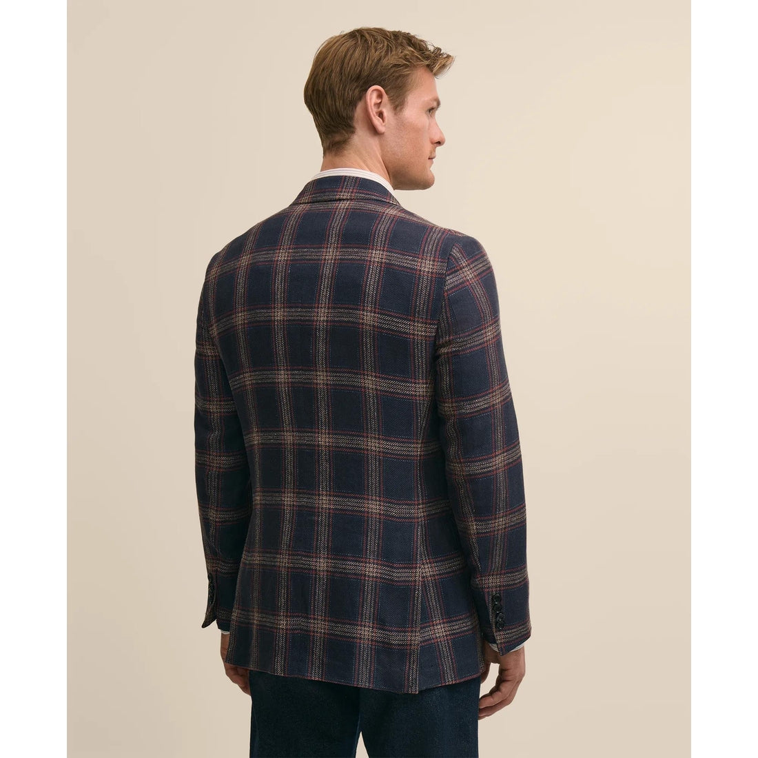 Classic Fit Linen-Silk-Cotton Check 1818 Sport Coat