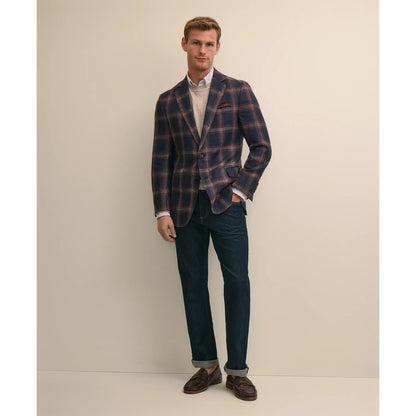 Classic Fit Linen-Silk-Cotton Check 1818 Sport Coat