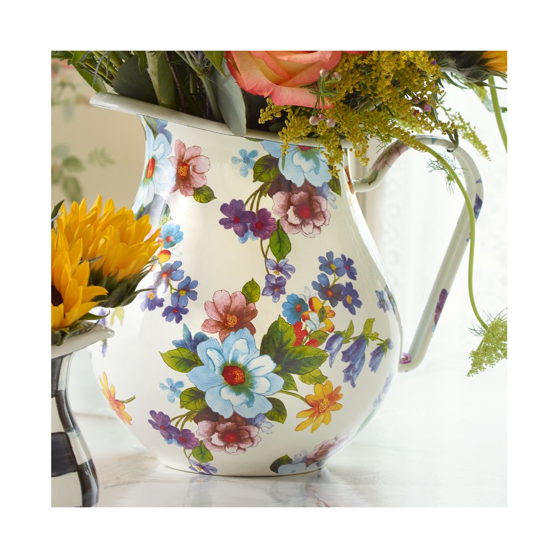 Mackenzie-Childs White Flower Market Pitcher