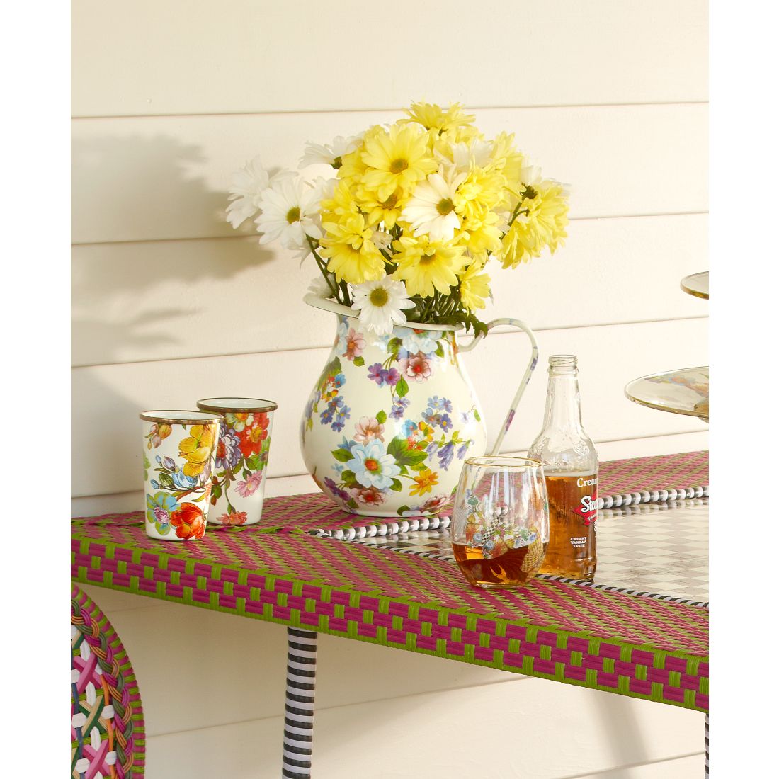 Mackenzie-Childs White Flower Market Pitcher