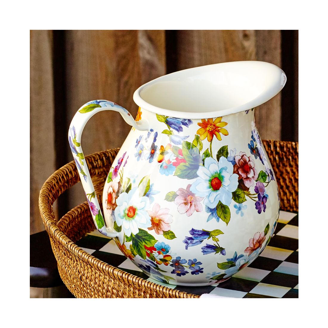 Mackenzie-Childs White Flower Market Pitcher