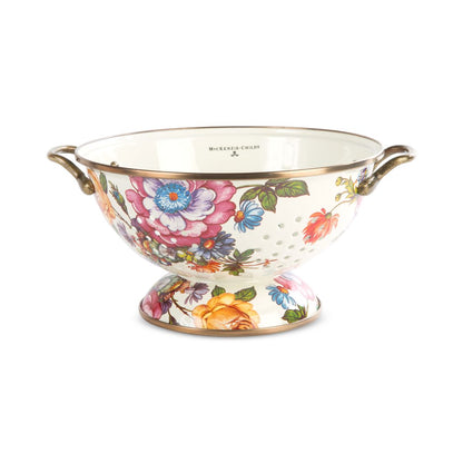Mackenzie-Childs White Flower Market Large Colander