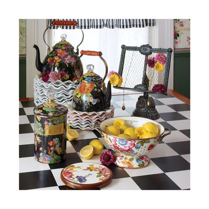 Mackenzie-Childs White Flower Market Large Colander