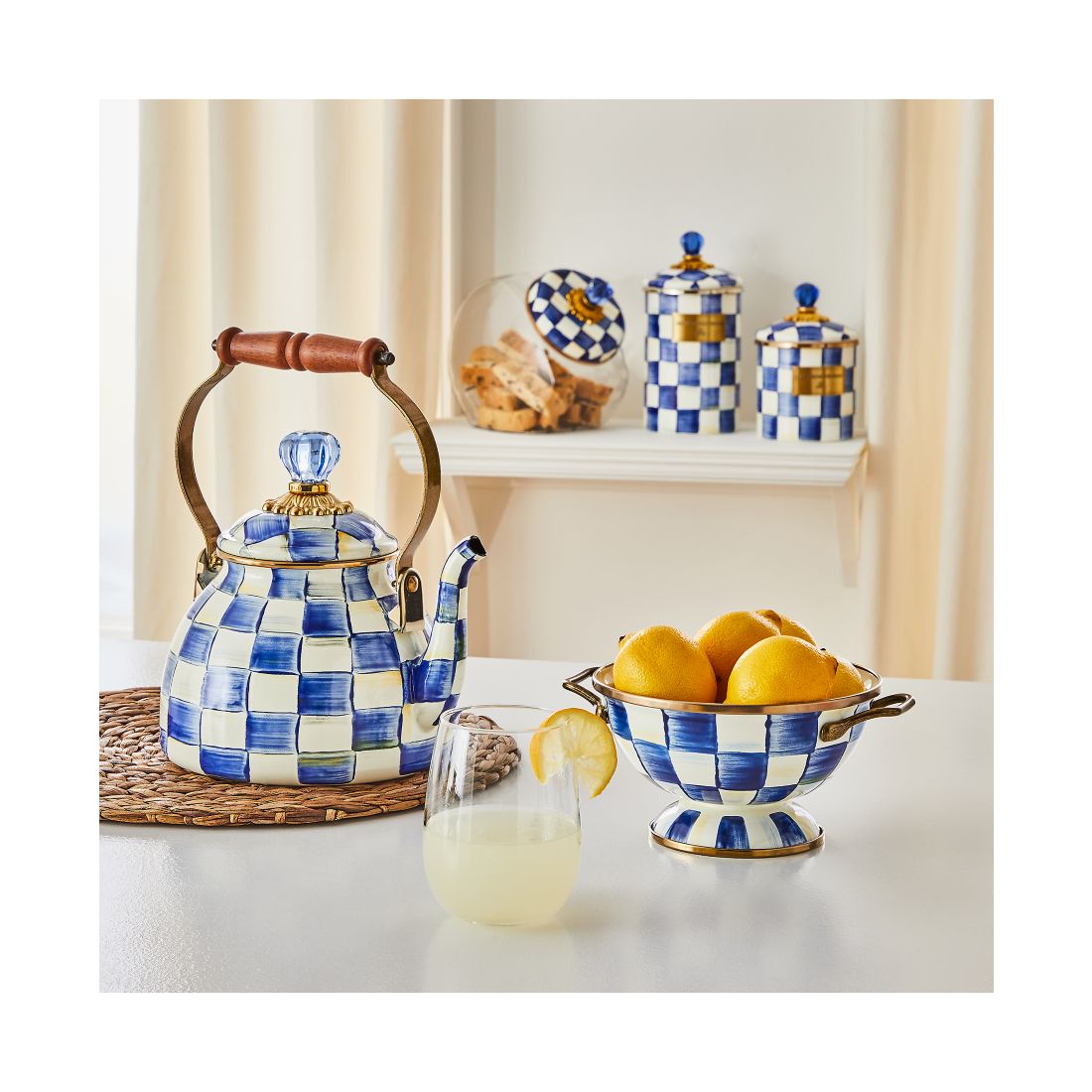 Mackenzie-Childs Royal Check 2-Qt. Tea Kettle