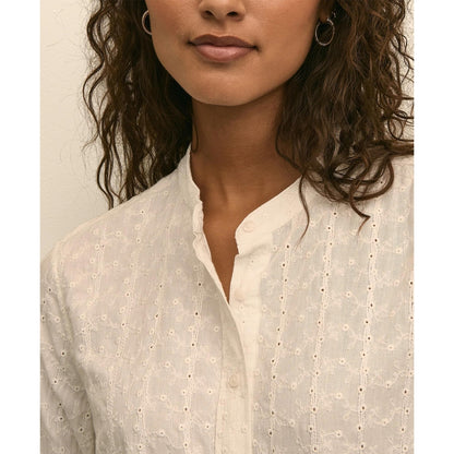 Embroidered Cropped Shirt