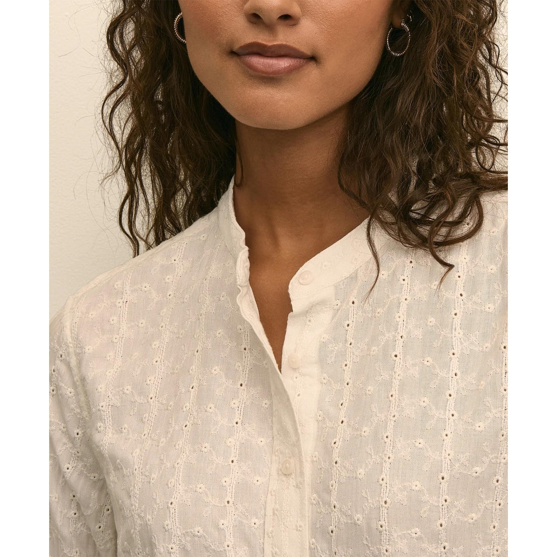 Embroidered Cropped Shirt