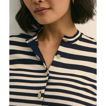 Supima Cotton Variegated Stripe Cardigan