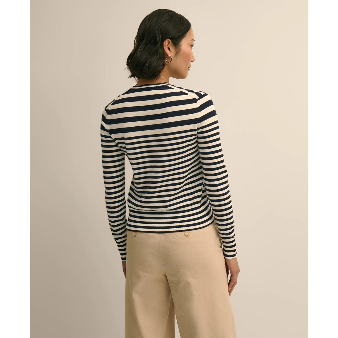 Supima Cotton Variegated Stripe Cardigan