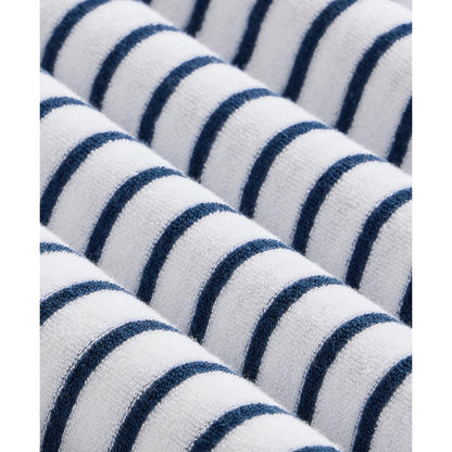 Cotton Blend Terry Cloth Stripe Sweatshirt