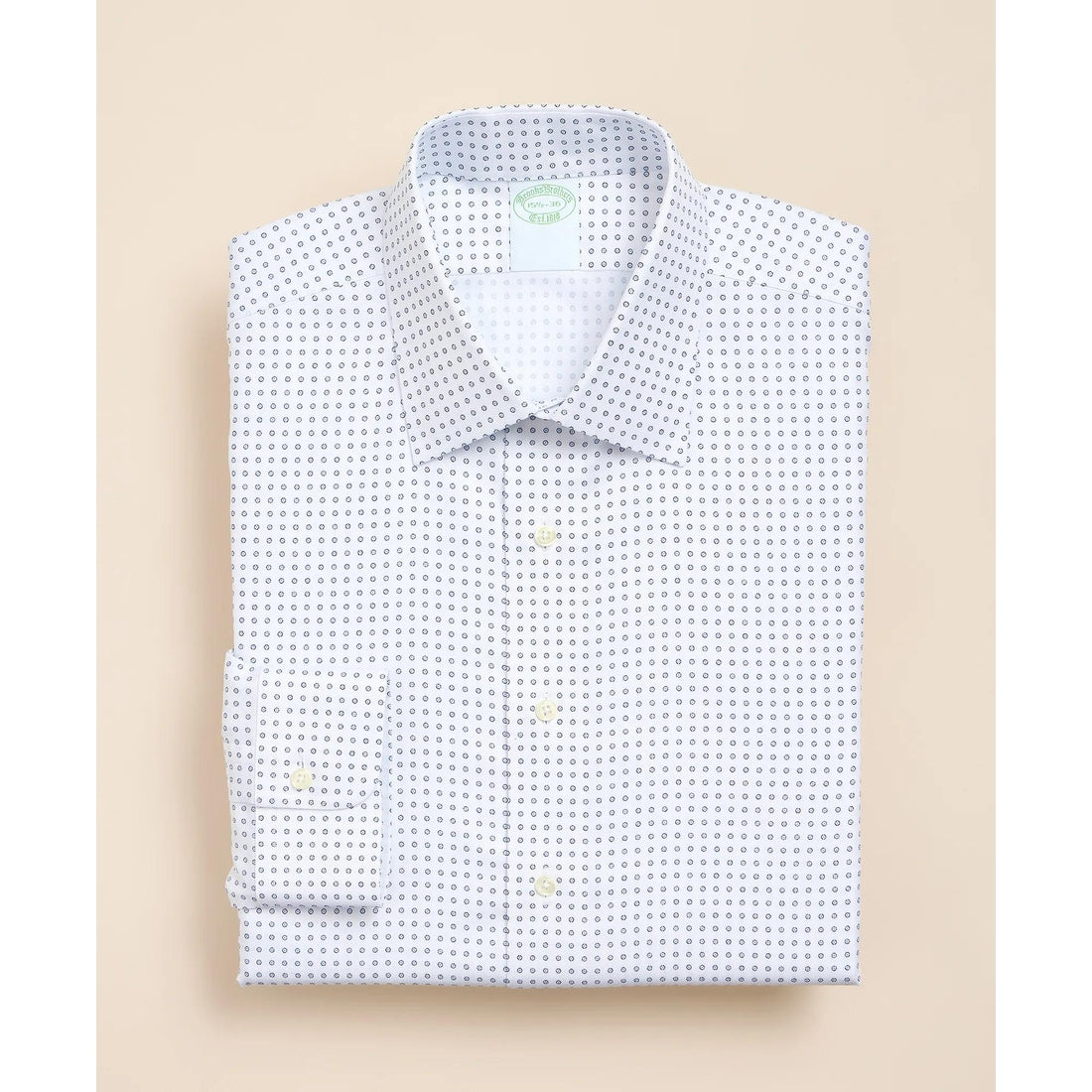 Brooks Brothers Explorer Collection Non-Iron Twill Ainsley Collar, Geo Dot Dress Shirt