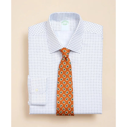 Brooks Brothers Explorer Collection Non-Iron Twill Ainsley Collar, Geo Dot Dress Shirt