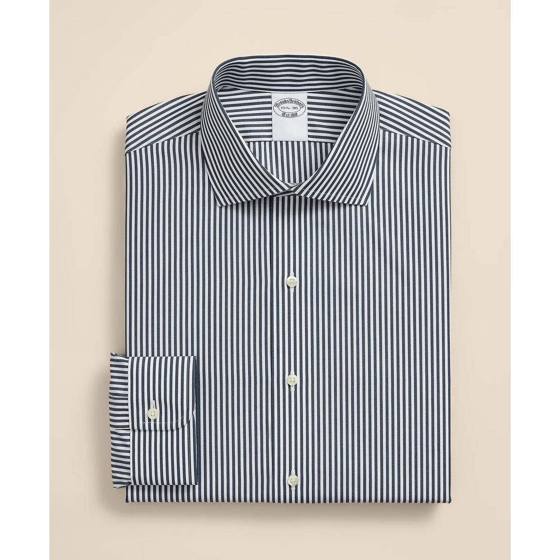 Pure Supima Cotton Regular-Finish English Spread Collar, Stripe Dress Shirt