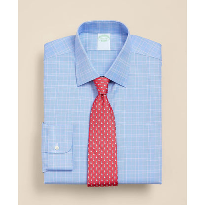 Brooks Brothers Explorer Collection Non-Iron Twill Ainsley Collar, Glen Plaid Dress Shirt