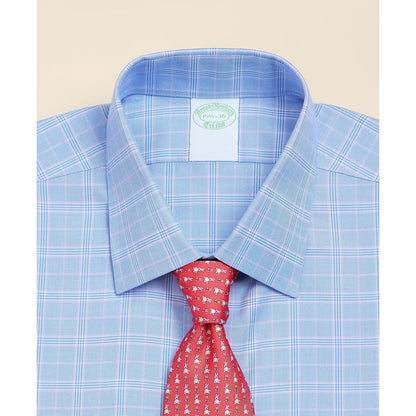 Brooks Brothers Explorer Collection Non-Iron Twill Ainsley Collar, Glen Plaid Dress Shirt