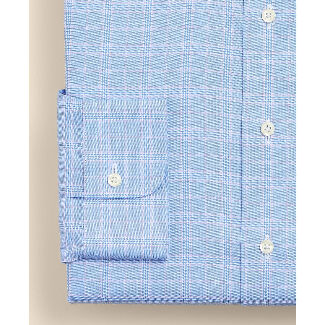 Brooks Brothers Explorer Collection Non-Iron Twill Ainsley Collar, Glen Plaid Dress Shirt
